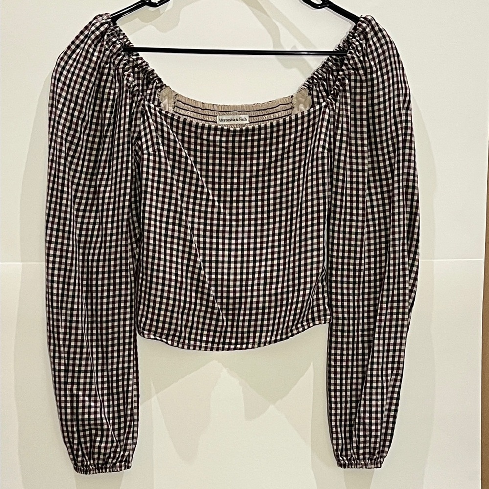 Women's Gingham Off-Shoulder Top